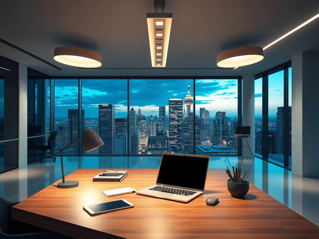 Iluminação para mesas de trabalho