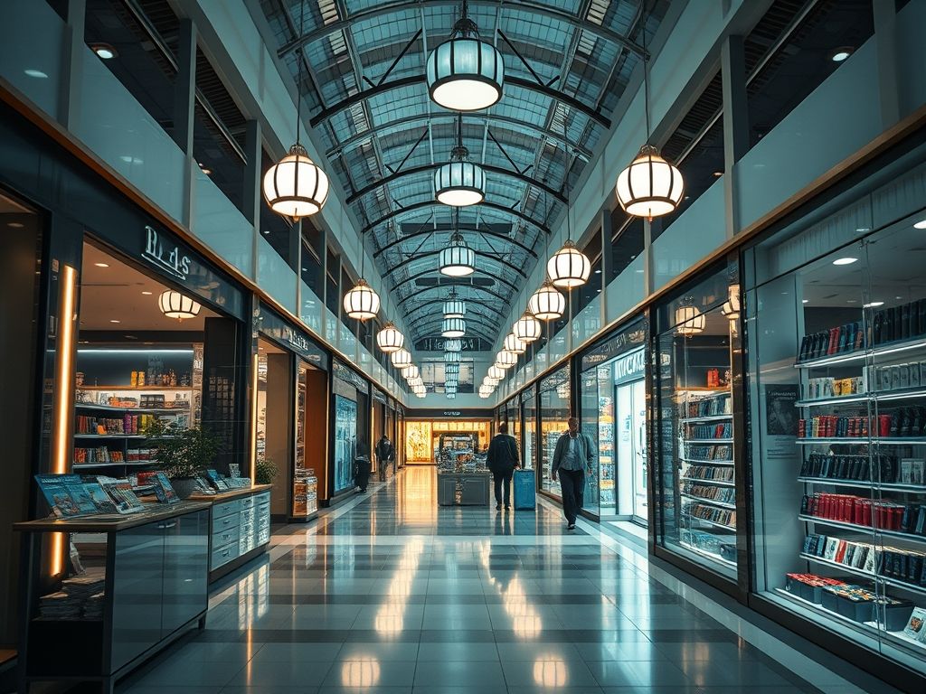 Iluminação para quiosques em shoppings