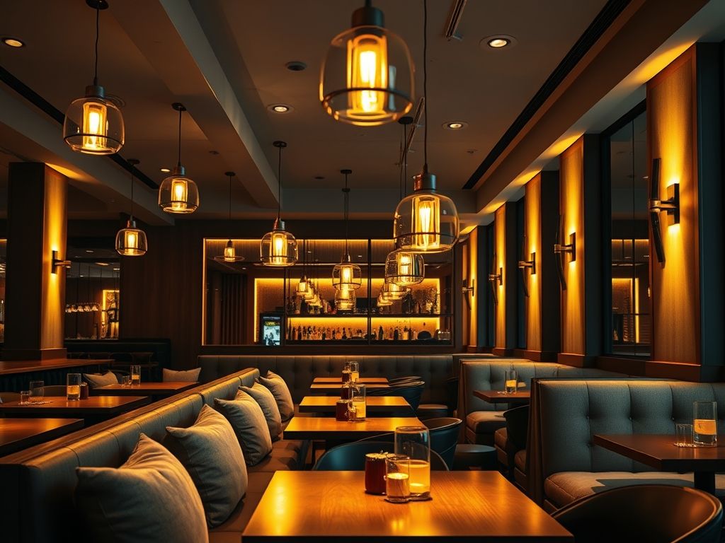 Iluminação para restaurante aconchegante