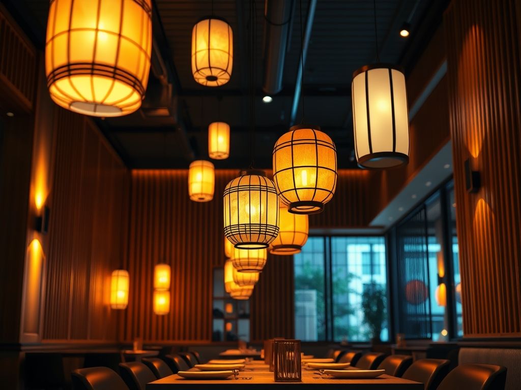 Iluminação para restaurantes japoneses