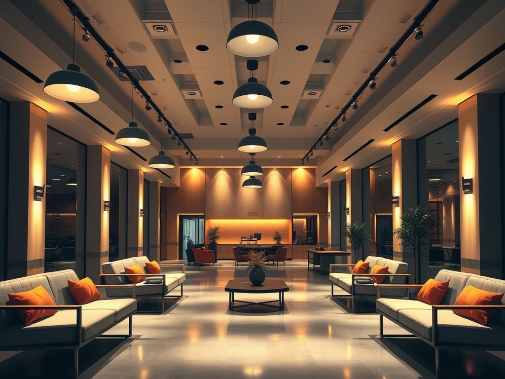 Iluminação para salas de espera comerciais