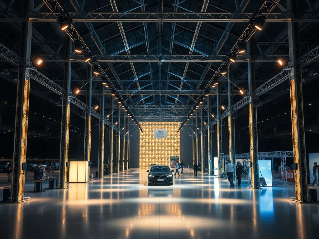 Iluminação para stands de eventos