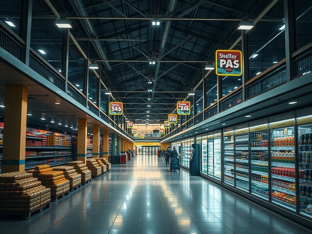 Iluminação para supermercados 24h