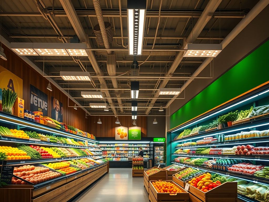 Iluminação para supermercados sustentáveis