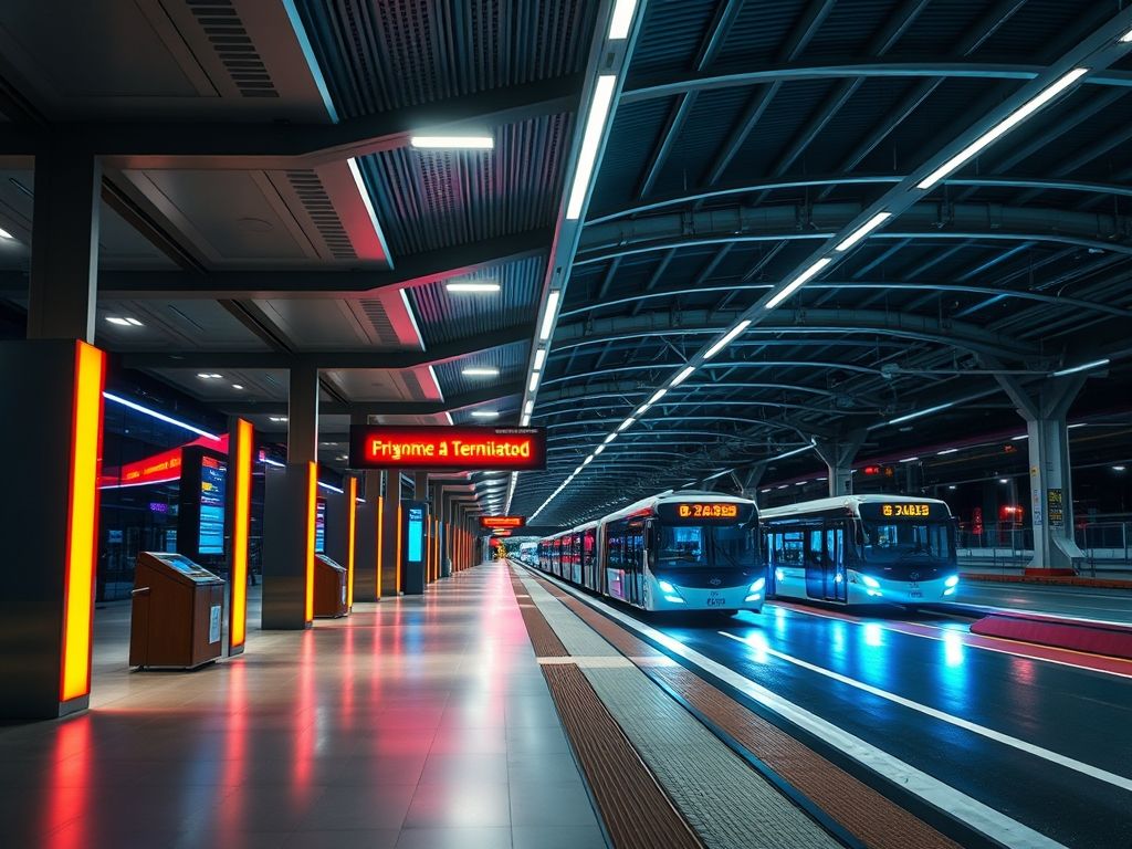 Iluminação para terminais de ônibus