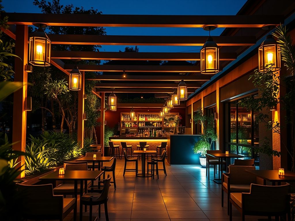 Iluminação para terraços de bares