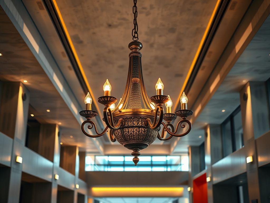Luminária de bronze