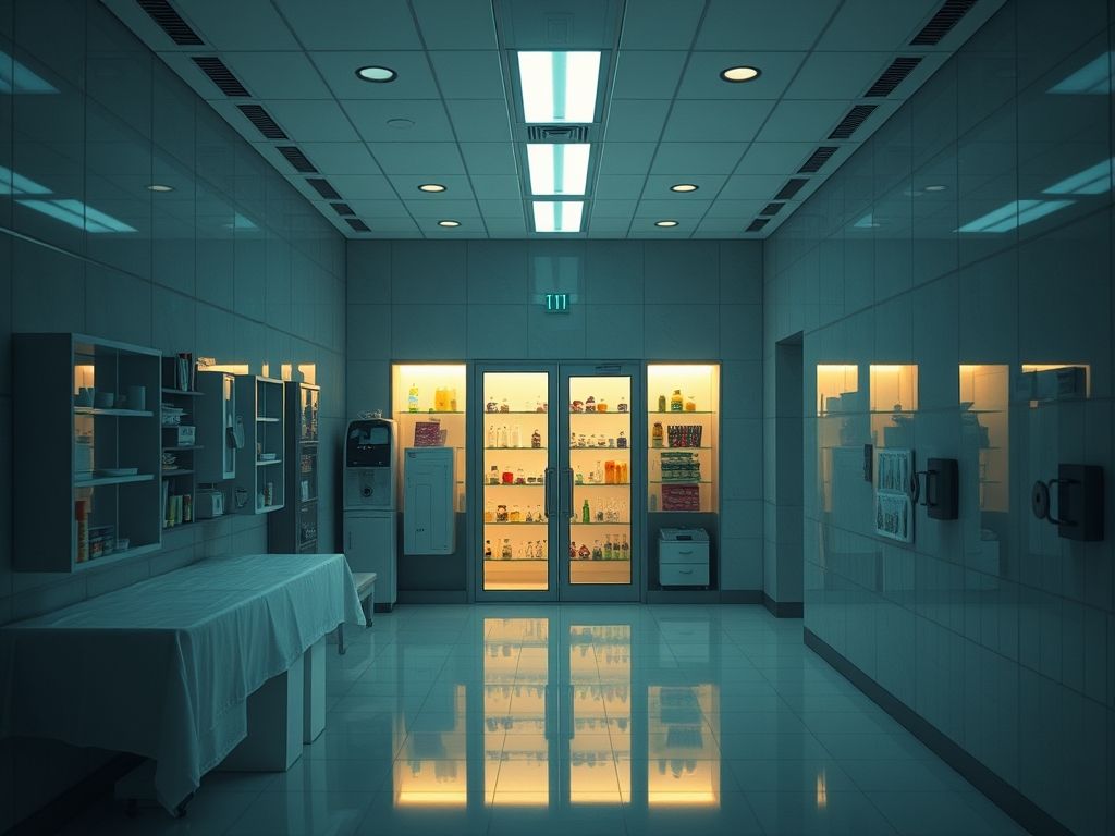 Luminária de emergência em clínicas
