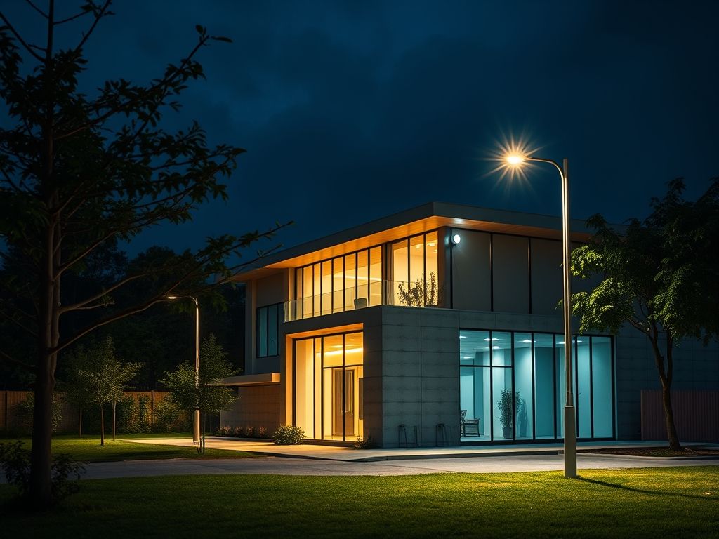 Luminária de poste externo
