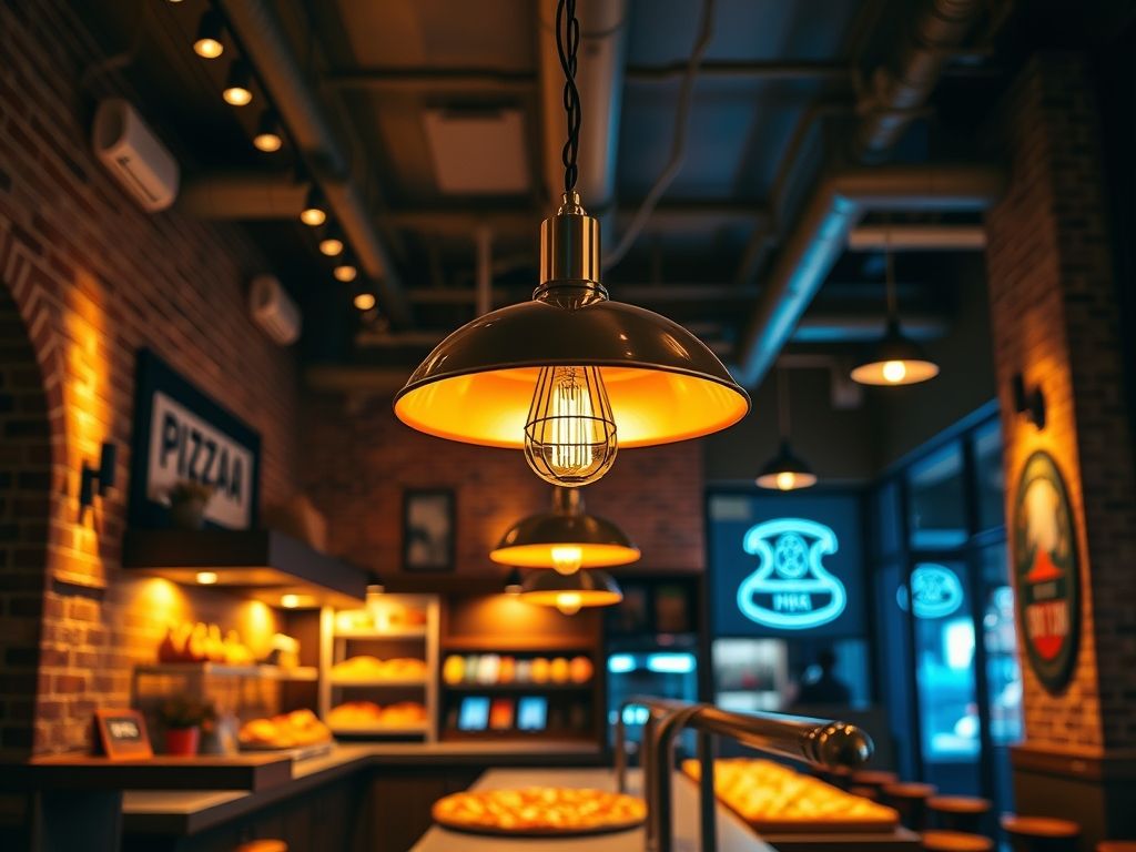 Luminária decorativa para pizzaria
