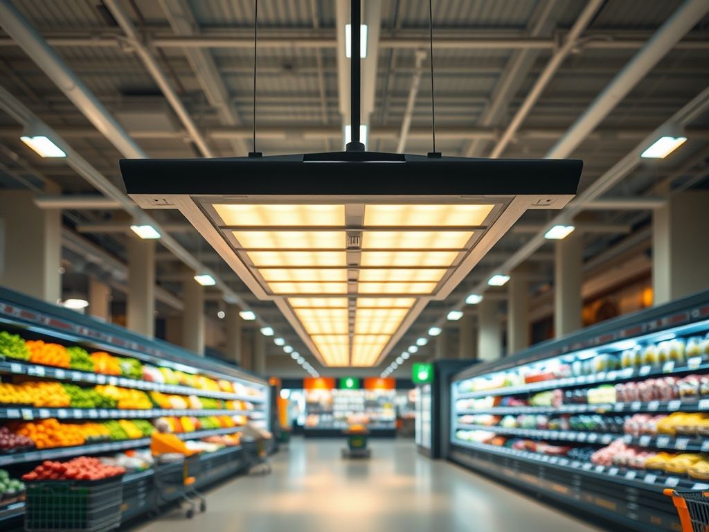 Luminária ideal para supermercado