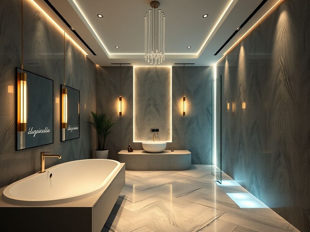 Luminária para banheiro luxuoso