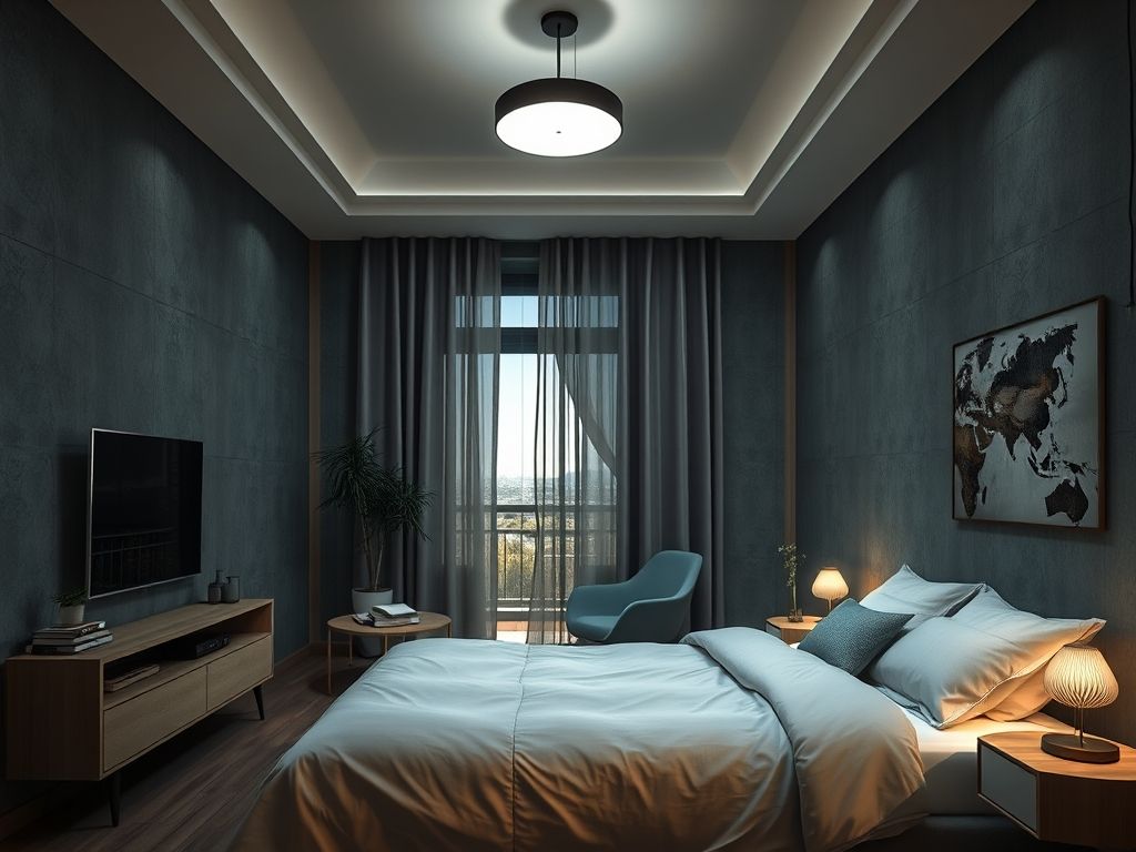 Luminária para quarto com iluminação indireta