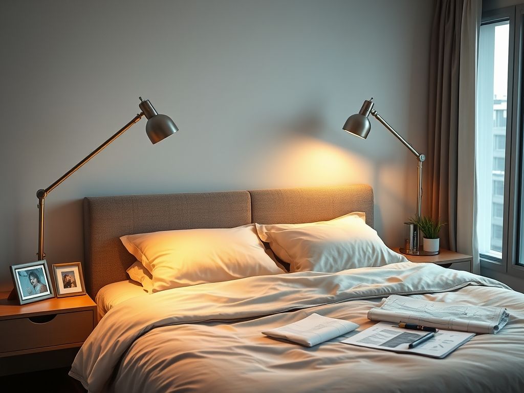 Luminárias articuláveis em quartos de casal: iluminação eficiente