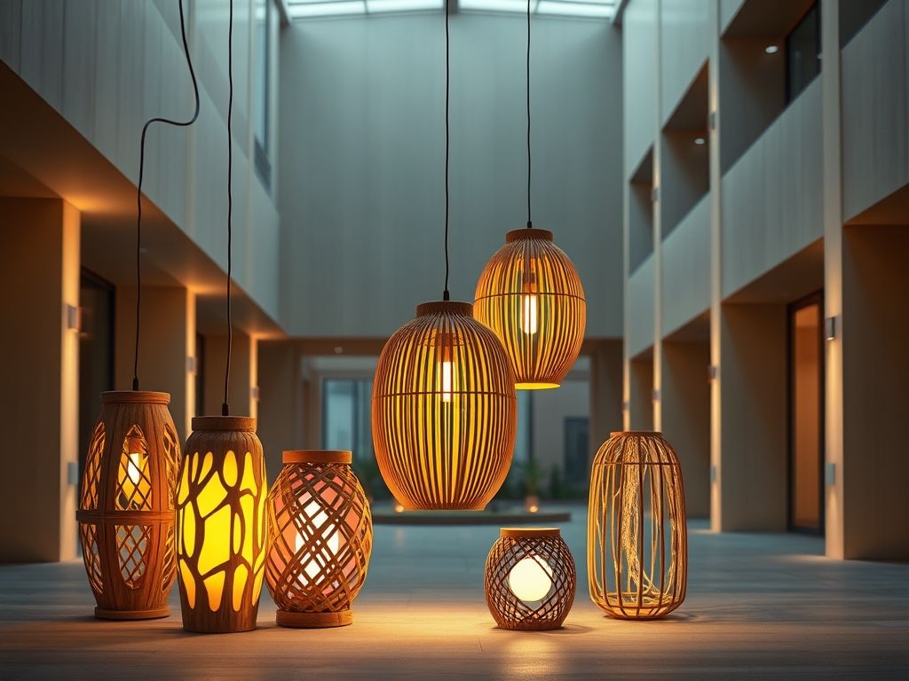 Luminárias de bambu, madeira e palha: ideias criativas
