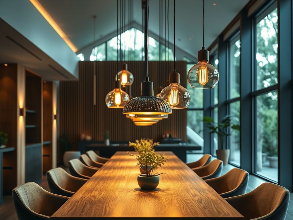 Luminárias eco-friendly para salas de jantar e convivência