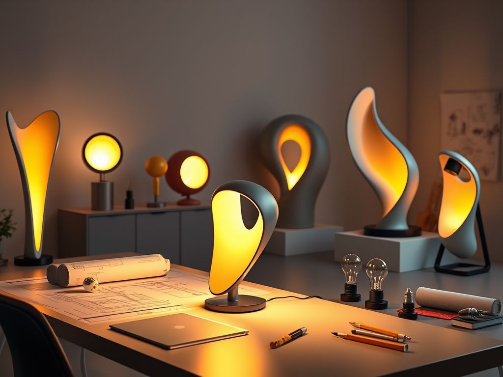 Luminárias esculturais para home office: ergonomia e estilo