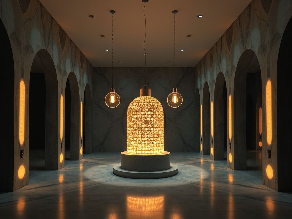 Luminárias esculturais para iluminação indireta