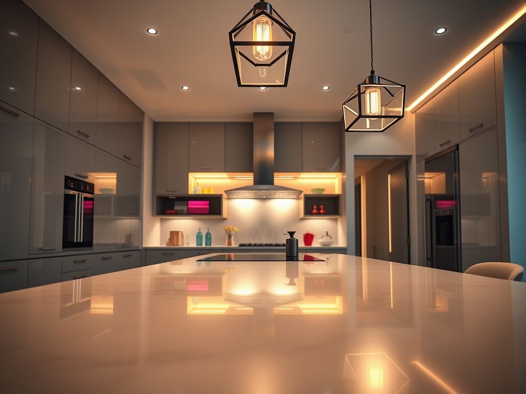 Luminárias LED para cozinha planejada