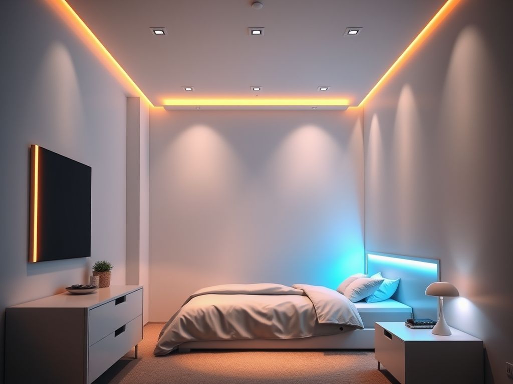 Luminárias LED para quarto pequeno