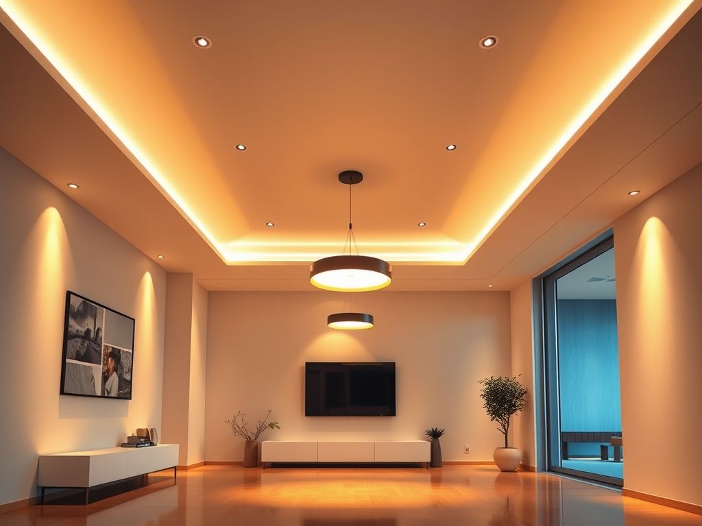 Luminárias LED para sala com teto de gesso