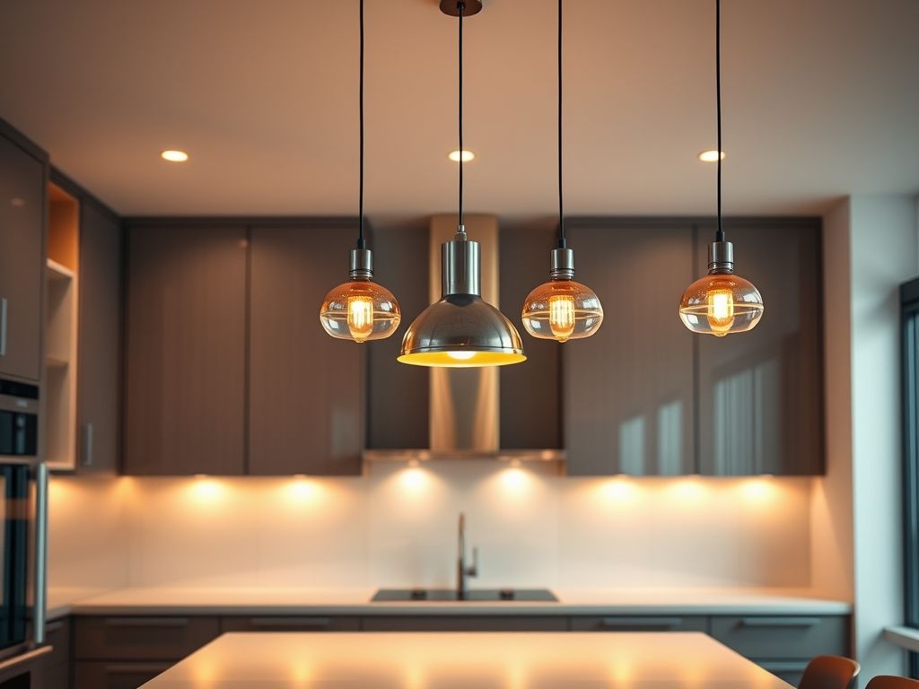 Luminárias pendentes para bancada de cozinha
