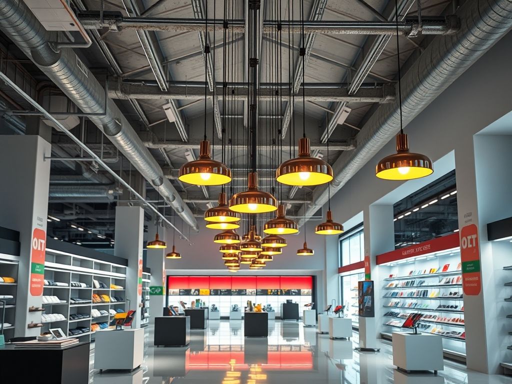 Luminárias pendentes para espaços comerciais