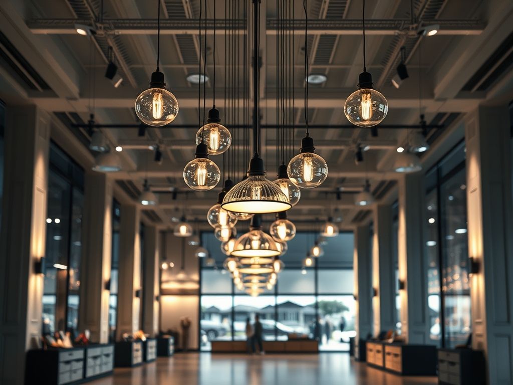 Luminárias pendentes para showroom