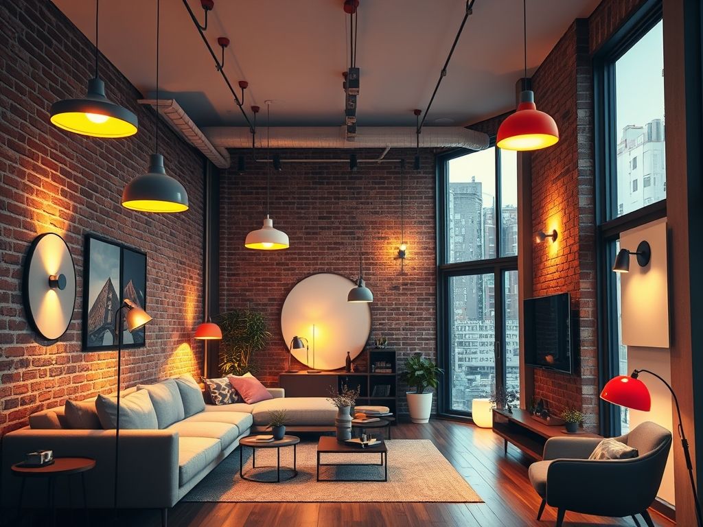 Luminárias sem fios em lofts e apartamentos pequenos