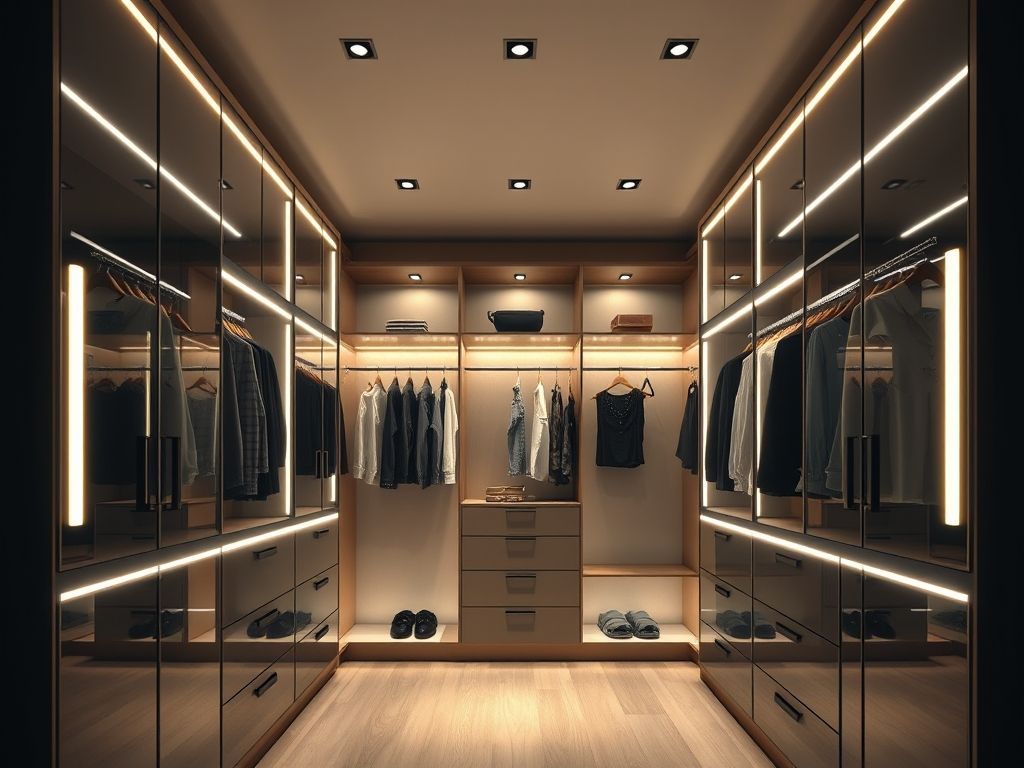 Melhores maneiras de iluminar closet