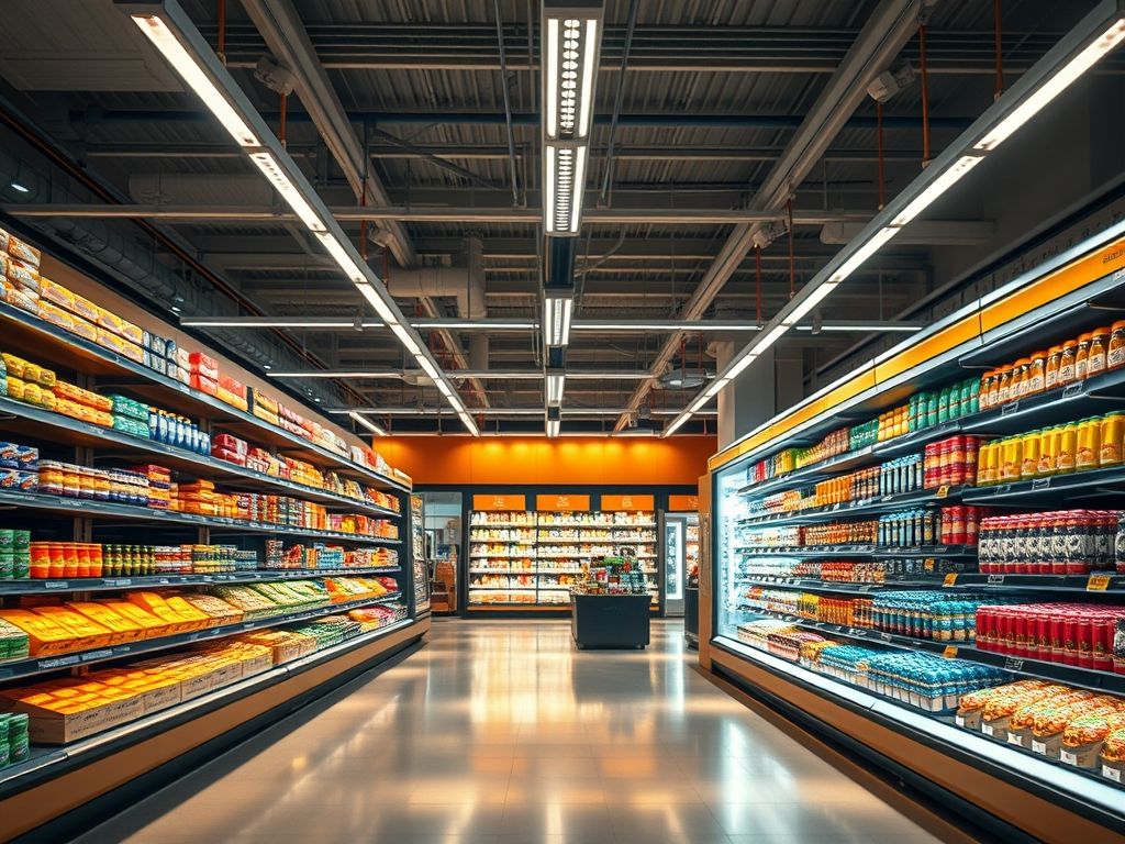 O que é iluminação de supermercado