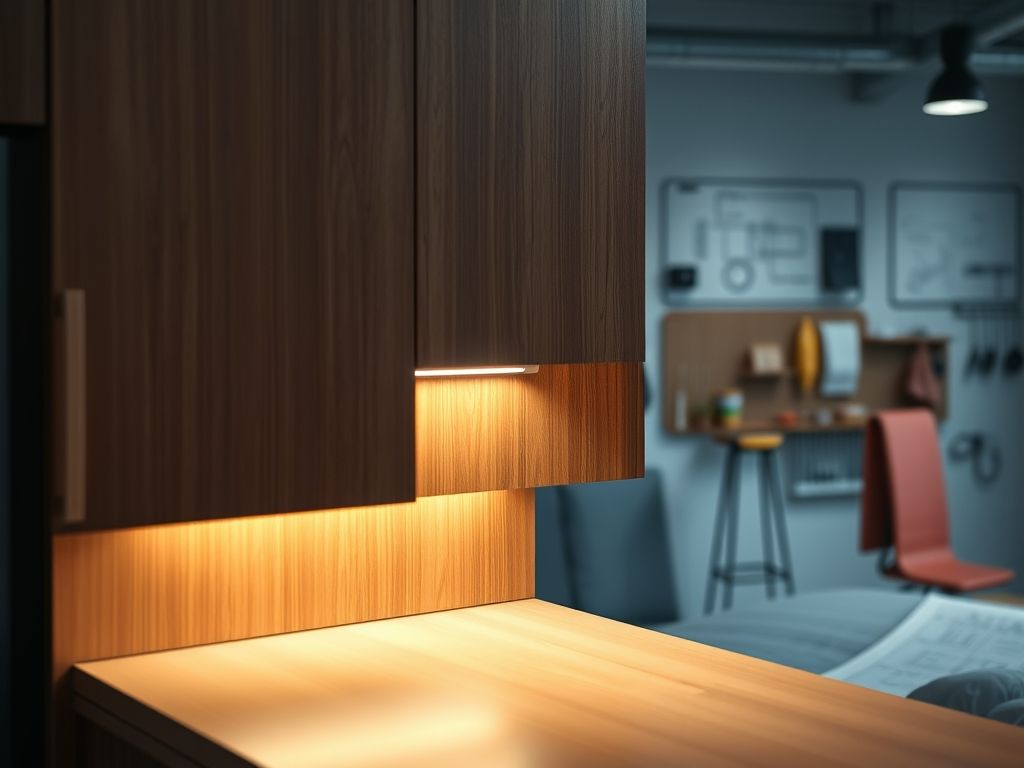 Perfil de LED embutido no armário: instalação prática