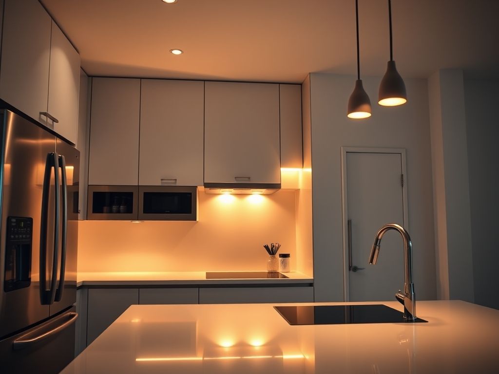 Perfil de LED linear para cozinha planejada
