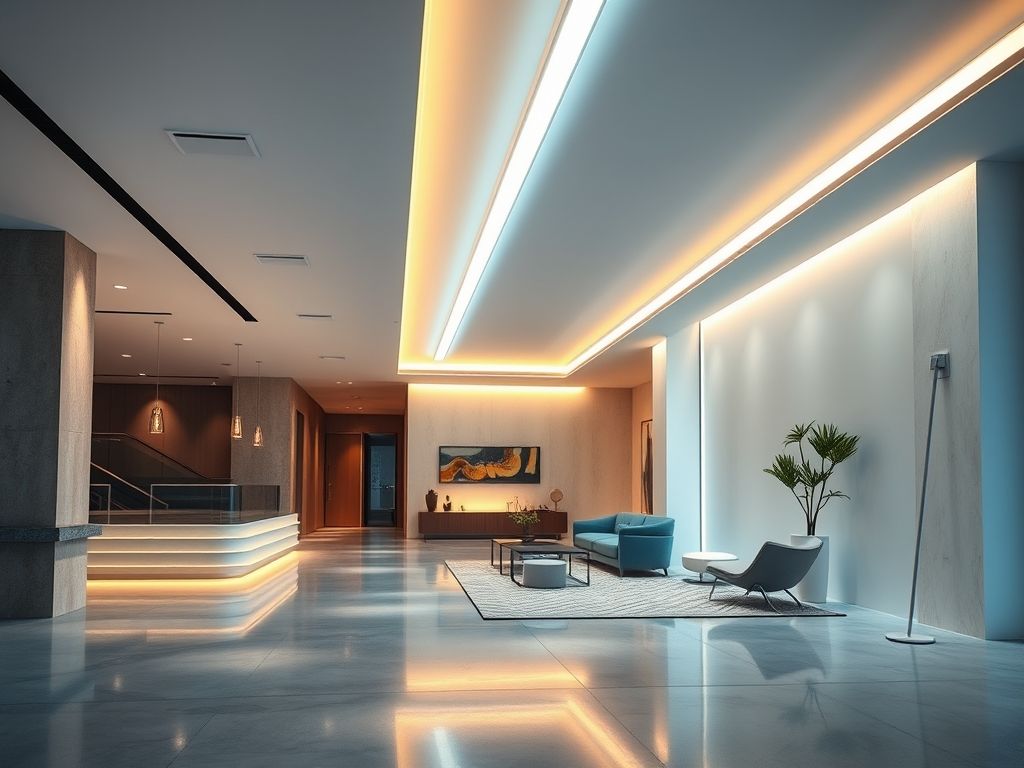 Perfil de LED linear para decoração moderna