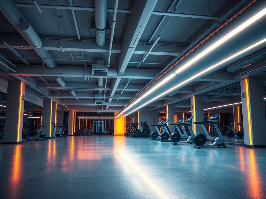 Perfil de LED linear para iluminação de academias