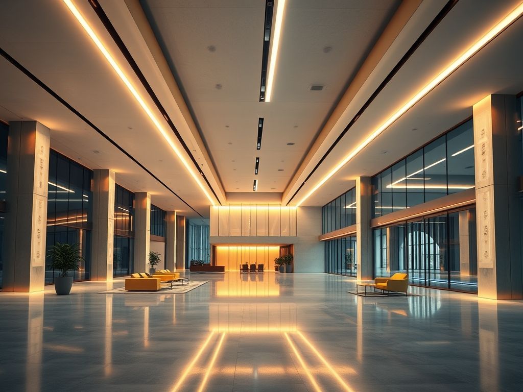 Perfil de LED linear para iluminação de ambientes grandes