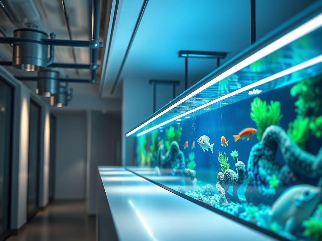 Perfil de LED linear para iluminação de aquários