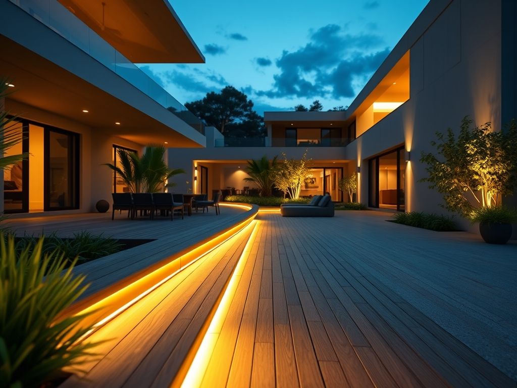 Perfil de LED linear para iluminação de áreas de lazer