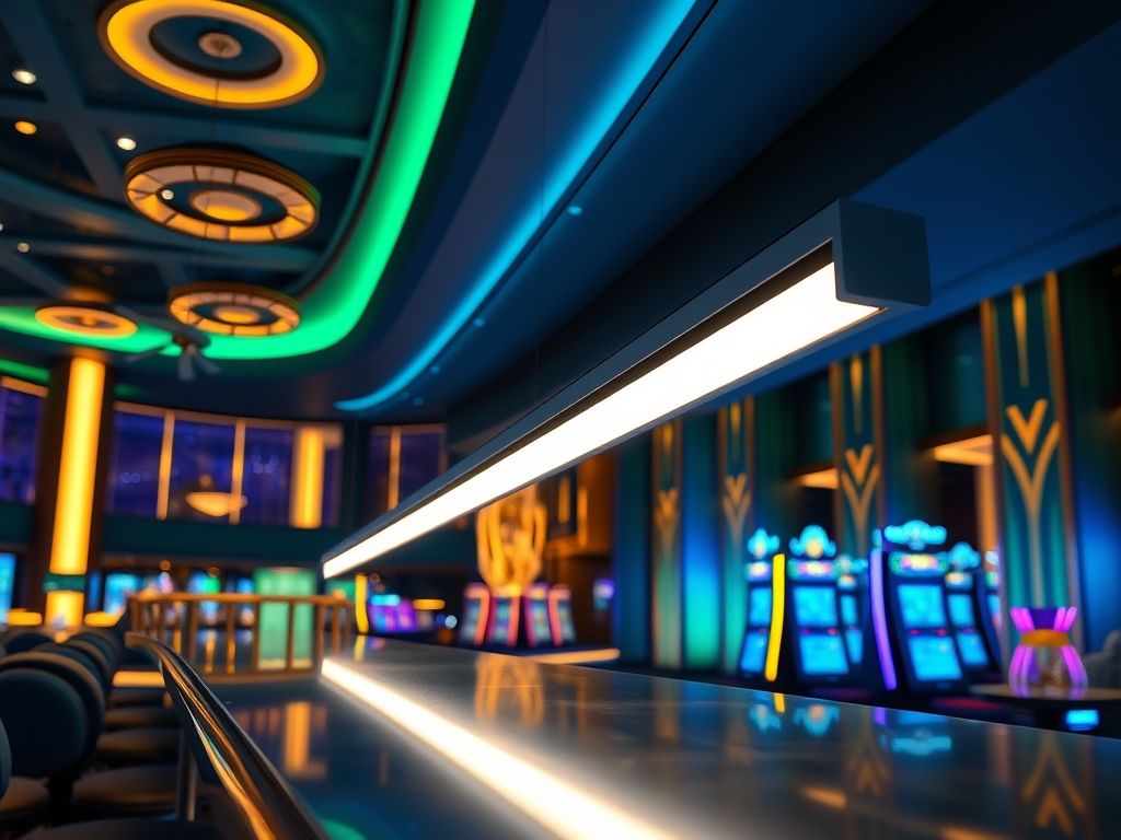 Perfil de LED linear para iluminação de cassinos