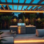 Perfil de LED linear para iluminação de churrasqueiras externas