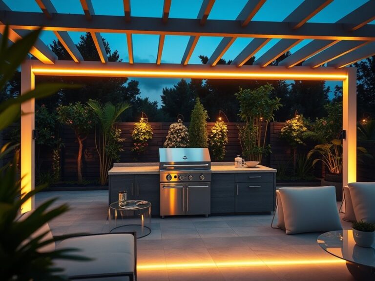 Perfil de LED linear para iluminação de churrasqueiras externas