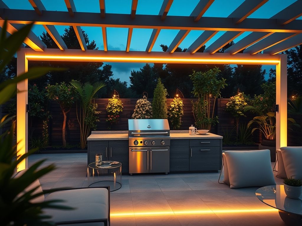 Perfil de LED linear para iluminação de churrasqueiras externas