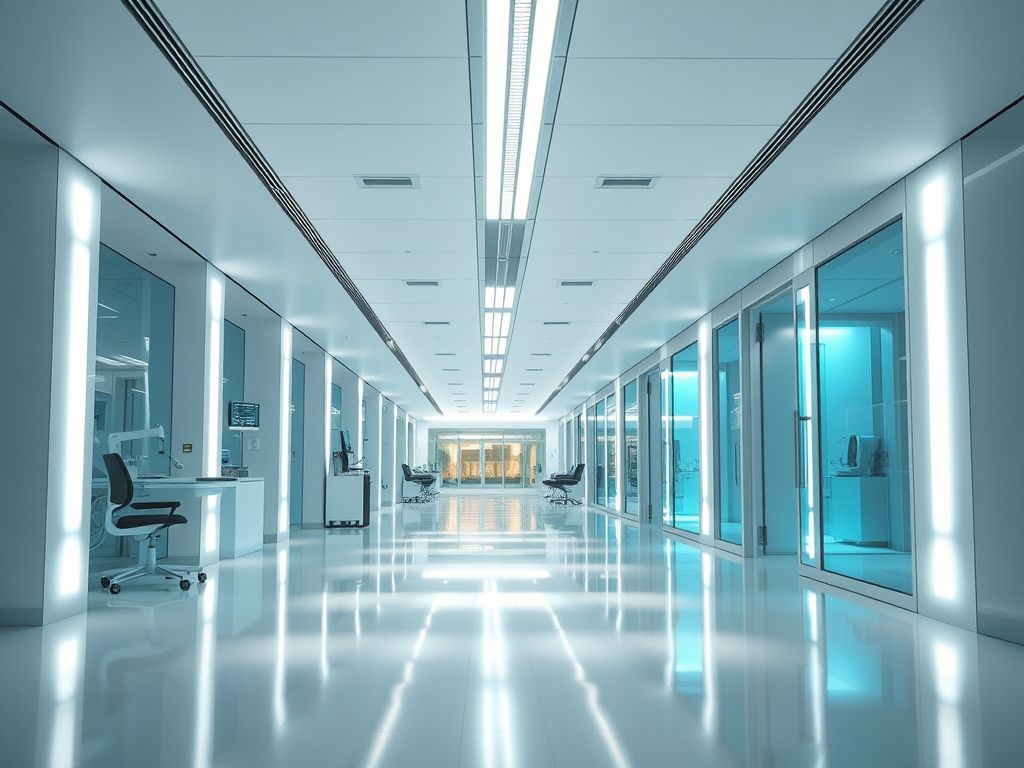 Perfil de LED linear para iluminação de clínicas médicas