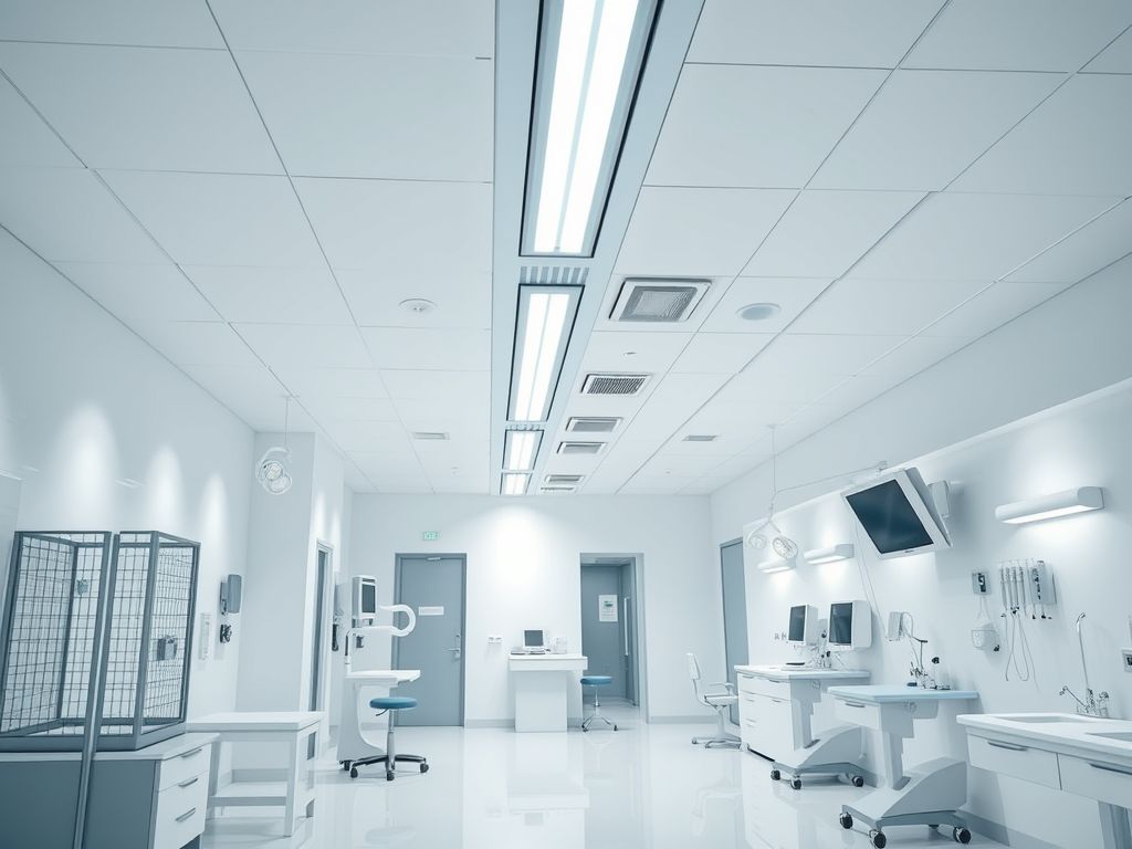 Perfil de LED linear para iluminação de clínicas veterinárias