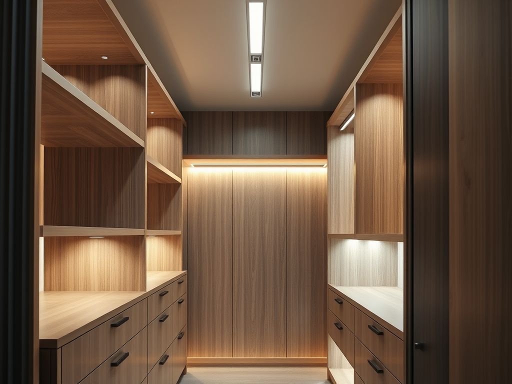 Perfil de LED linear para iluminação de closets