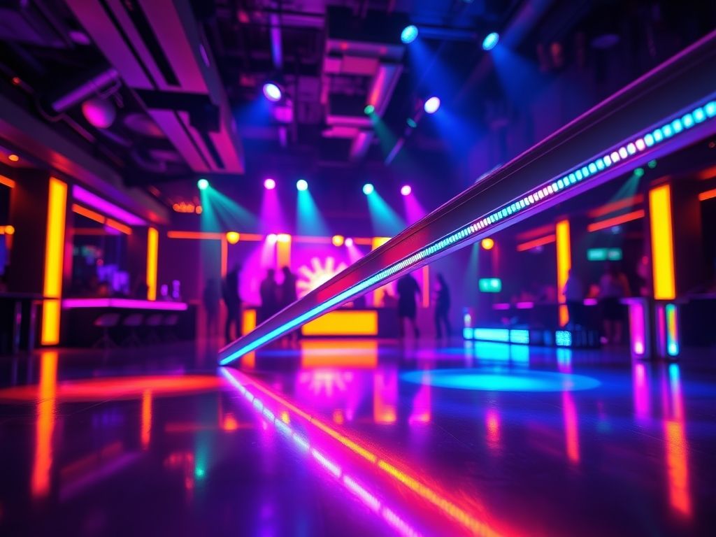 Perfil de LED linear para iluminação de danceterias