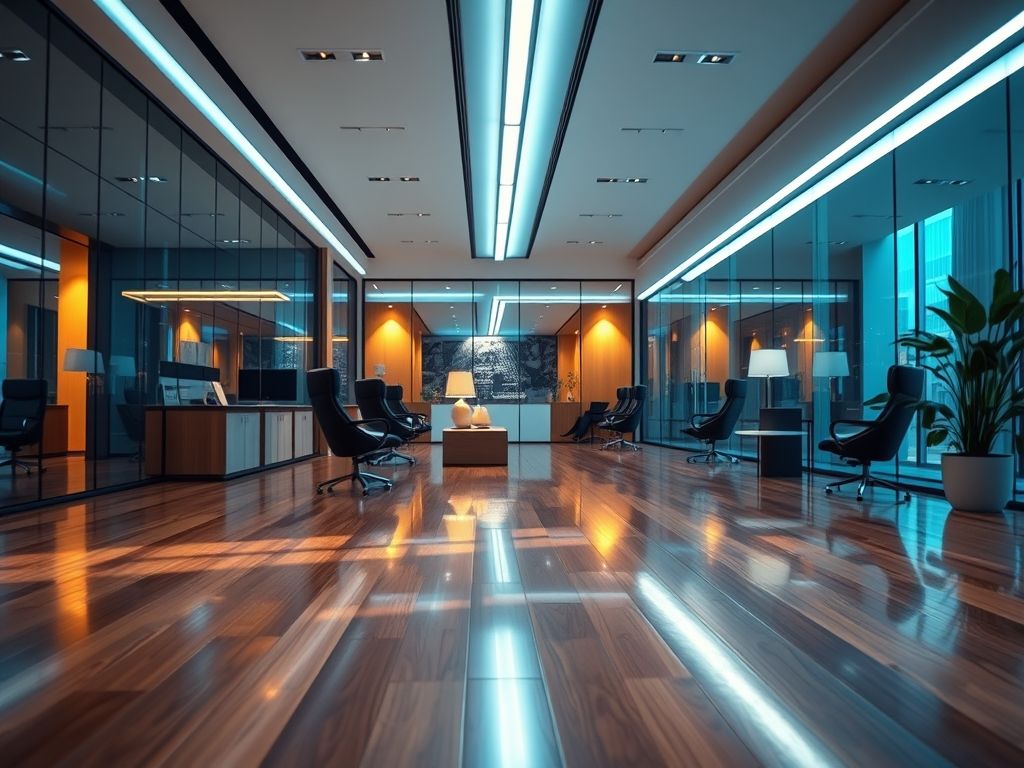 Perfil de LED linear para iluminação de escritórios de advocacia