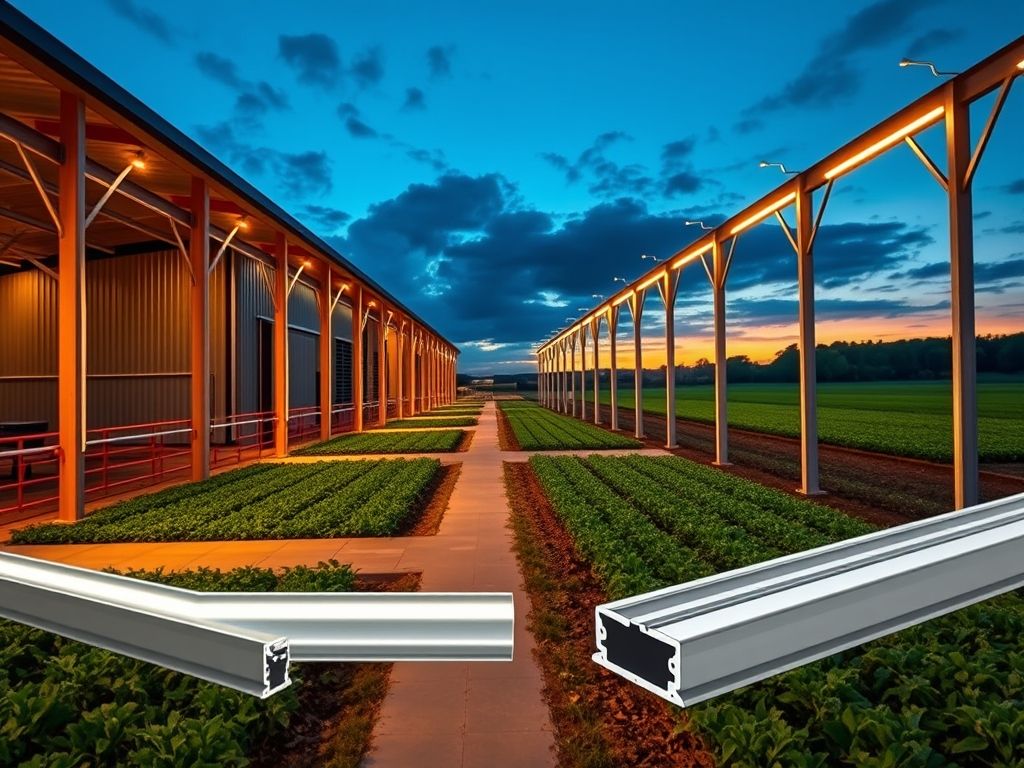 Perfil de LED linear para iluminação de fazendas