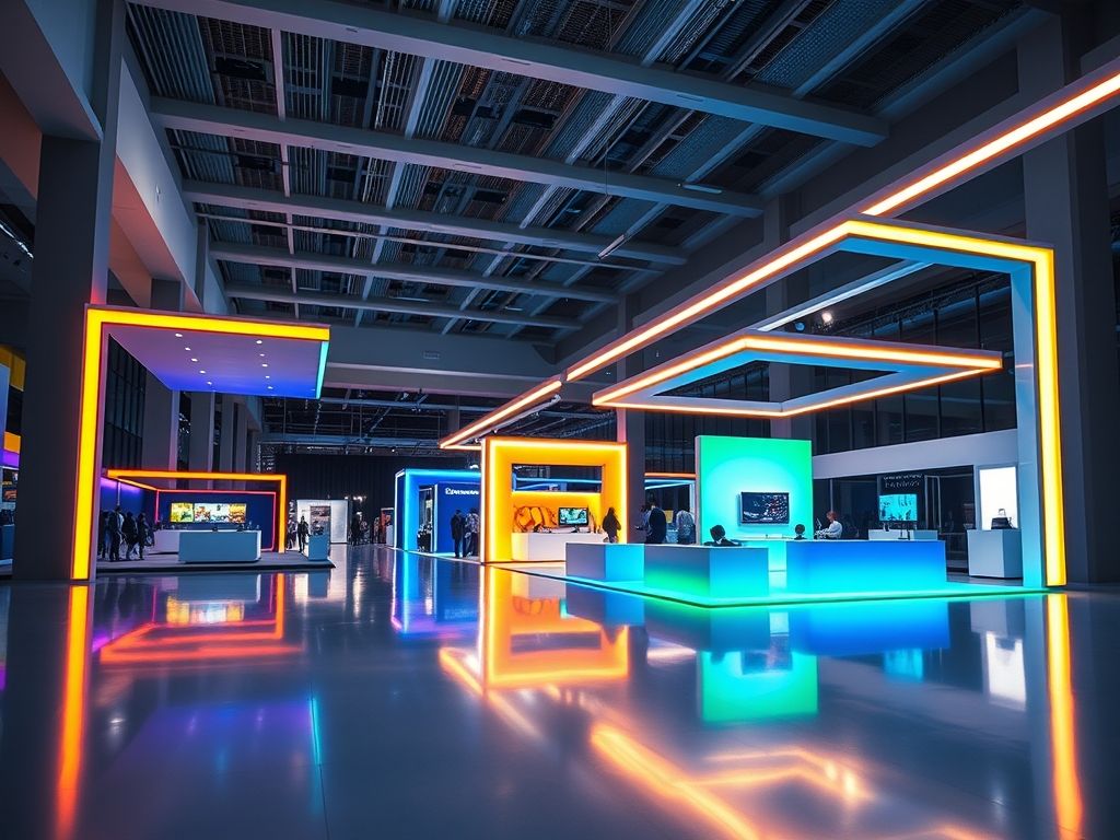 Perfil de LED linear para iluminação de feiras de negócios