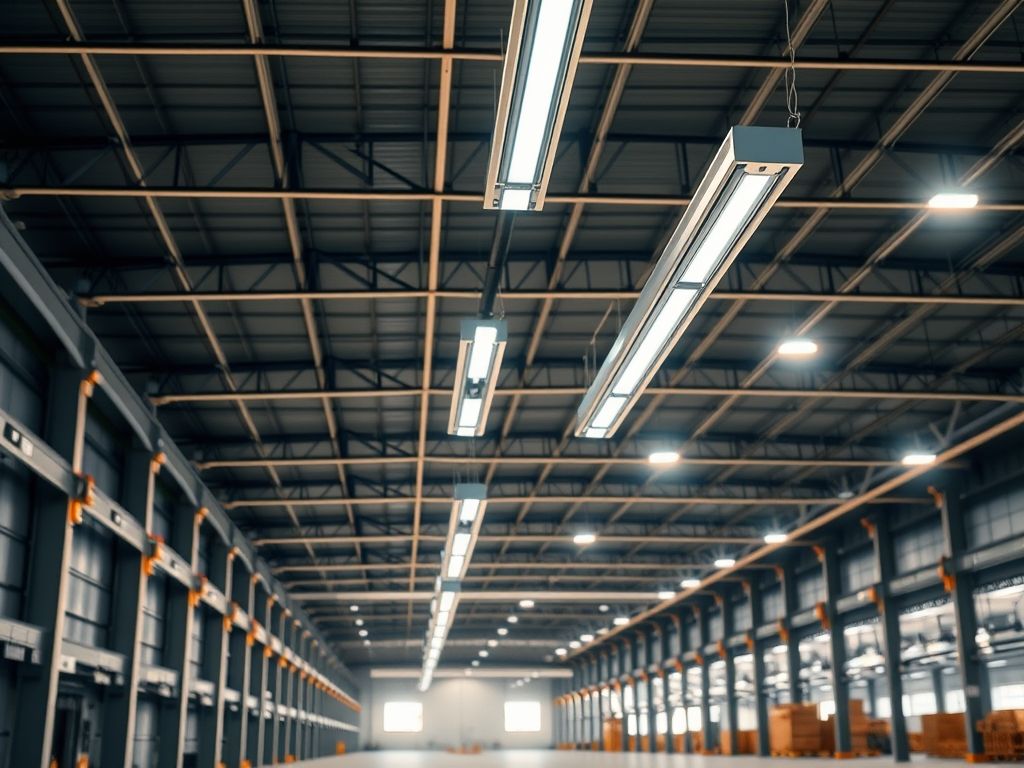 Perfil de LED linear para iluminação de galpões